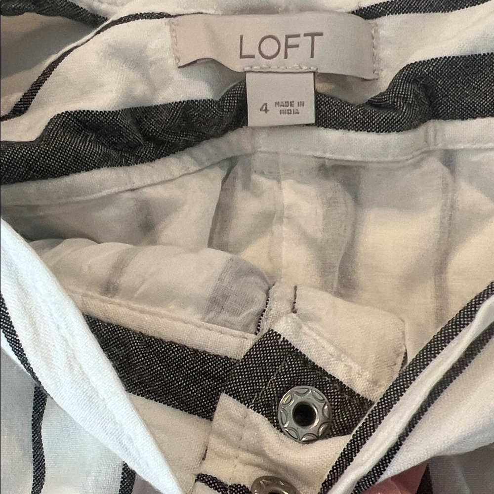Striped Black and White Button-Down Skirt - Picture 2 of 5